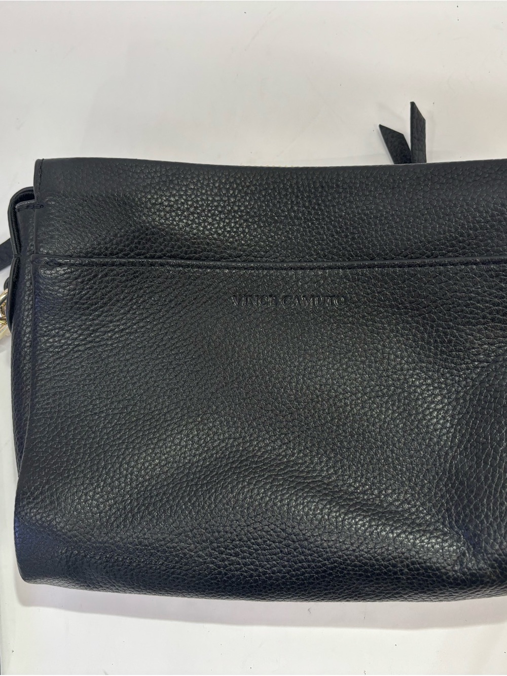 Vince Camuto Black Pebbled Leather Crossbody/Wristlet Clutch